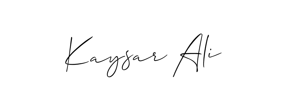 Create a beautiful signature design for name Kaysar Ali. With this signature (Allison_Script) fonts, you can make a handwritten signature for free. Kaysar Ali signature style 2 images and pictures png