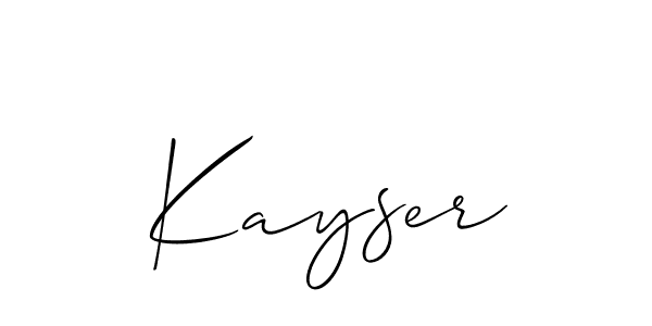Make a beautiful signature design for name Kayser. With this signature (Allison_Script) style, you can create a handwritten signature for free. Kayser signature style 2 images and pictures png