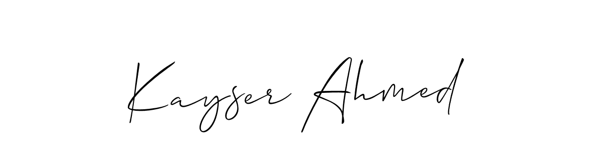 if you are searching for the best signature style for your name Kayser Ahmed. so please give up your signature search. here we have designed multiple signature styles  using Allison_Script. Kayser Ahmed signature style 2 images and pictures png