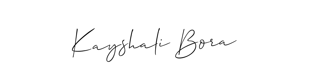 Similarly Allison_Script is the best handwritten signature design. Signature creator online .You can use it as an online autograph creator for name Kayshali Bora. Kayshali Bora signature style 2 images and pictures png