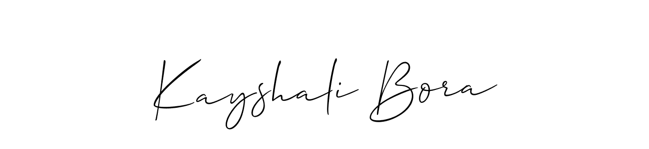 This is the best signature style for the Kayshali Bora name. Also you like these signature font (Allison_Script). Mix name signature. Kayshali Bora signature style 2 images and pictures png