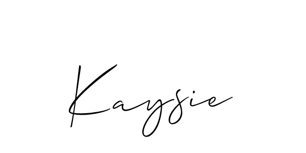 How to make Kaysie name signature. Use Allison_Script style for creating short signs online. This is the latest handwritten sign. Kaysie signature style 2 images and pictures png