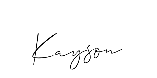Use a signature maker to create a handwritten signature online. With this signature software, you can design (Allison_Script) your own signature for name Kayson. Kayson signature style 2 images and pictures png