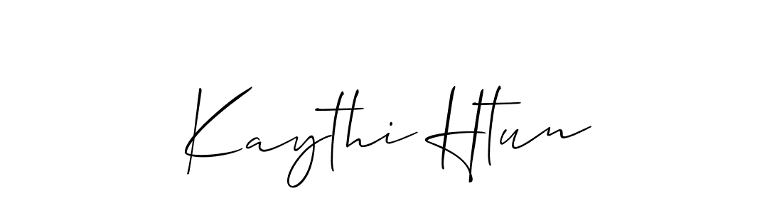 Also You can easily find your signature by using the search form. We will create Kaythi Htun name handwritten signature images for you free of cost using Allison_Script sign style. Kaythi Htun signature style 2 images and pictures png