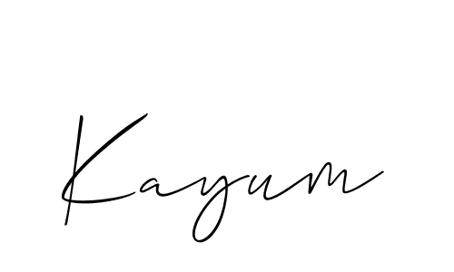 You should practise on your own different ways (Allison_Script) to write your name (Kayum) in signature. don't let someone else do it for you. Kayum signature style 2 images and pictures png