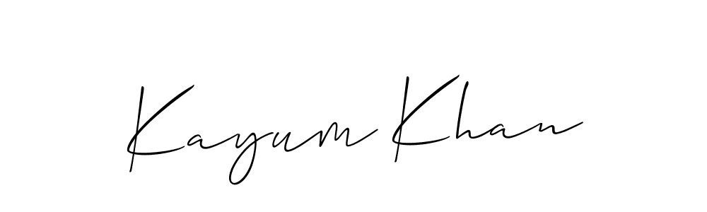 How to make Kayum Khan name signature. Use Allison_Script style for creating short signs online. This is the latest handwritten sign. Kayum Khan signature style 2 images and pictures png