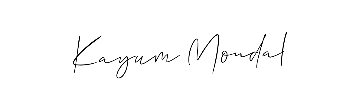 Create a beautiful signature design for name Kayum Mondal. With this signature (Allison_Script) fonts, you can make a handwritten signature for free. Kayum Mondal signature style 2 images and pictures png