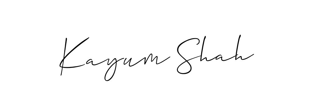 Also You can easily find your signature by using the search form. We will create Kayum Shah name handwritten signature images for you free of cost using Allison_Script sign style. Kayum Shah signature style 2 images and pictures png