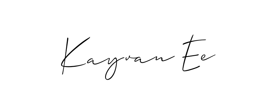 Make a beautiful signature design for name Kayvan Ee. With this signature (Allison_Script) style, you can create a handwritten signature for free. Kayvan Ee signature style 2 images and pictures png
