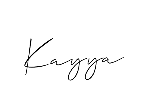 Make a beautiful signature design for name Kayya. With this signature (Allison_Script) style, you can create a handwritten signature for free. Kayya signature style 2 images and pictures png