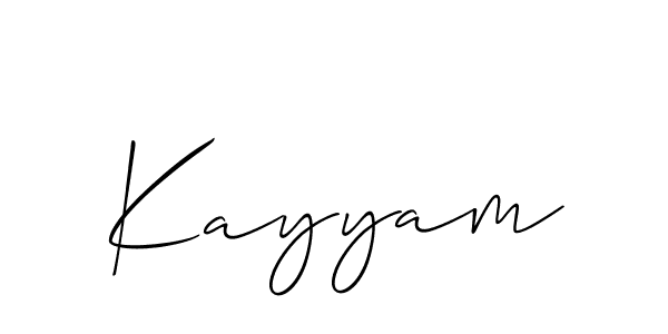 Make a beautiful signature design for name Kayyam. With this signature (Allison_Script) style, you can create a handwritten signature for free. Kayyam signature style 2 images and pictures png