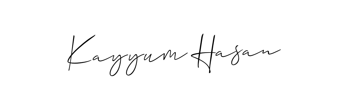 Also You can easily find your signature by using the search form. We will create Kayyum Hasan name handwritten signature images for you free of cost using Allison_Script sign style. Kayyum Hasan signature style 2 images and pictures png