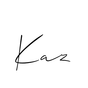 You should practise on your own different ways (Allison_Script) to write your name (Kaz) in signature. don't let someone else do it for you. Kaz signature style 2 images and pictures png