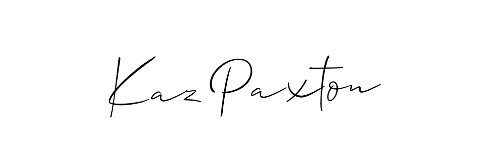 Use a signature maker to create a handwritten signature online. With this signature software, you can design (Allison_Script) your own signature for name Kaz Paxton. Kaz Paxton signature style 2 images and pictures png