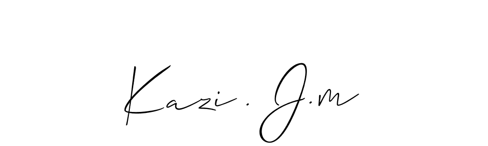 Create a beautiful signature design for name Kazi . J.m. With this signature (Allison_Script) fonts, you can make a handwritten signature for free. Kazi . J.m signature style 2 images and pictures png