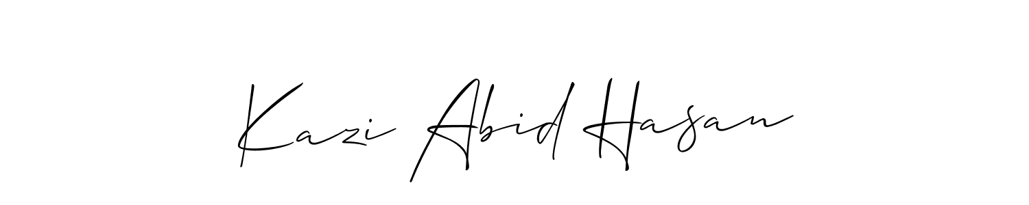 You should practise on your own different ways (Allison_Script) to write your name (Kazi Abid Hasan) in signature. don't let someone else do it for you. Kazi Abid Hasan signature style 2 images and pictures png