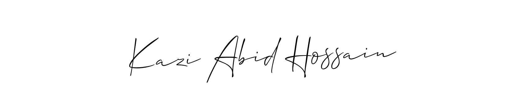 Use a signature maker to create a handwritten signature online. With this signature software, you can design (Allison_Script) your own signature for name Kazi Abid Hossain. Kazi Abid Hossain signature style 2 images and pictures png