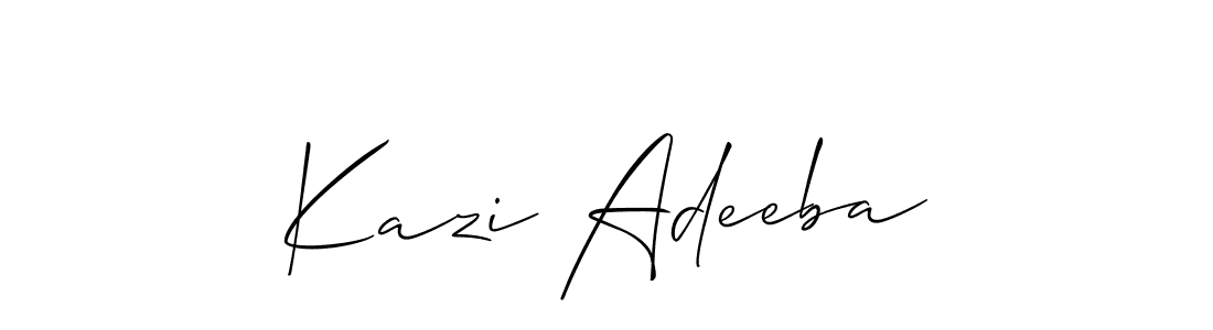 It looks lik you need a new signature style for name Kazi Adeeba. Design unique handwritten (Allison_Script) signature with our free signature maker in just a few clicks. Kazi Adeeba signature style 2 images and pictures png
