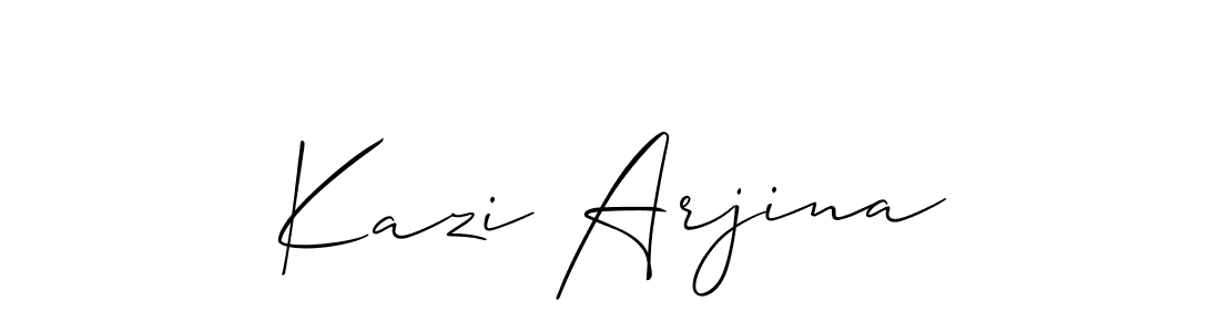Create a beautiful signature design for name Kazi Arjina. With this signature (Allison_Script) fonts, you can make a handwritten signature for free. Kazi Arjina signature style 2 images and pictures png