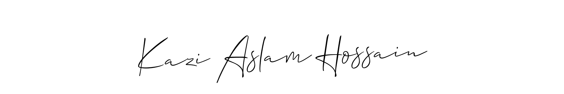 The best way (Allison_Script) to make a short signature is to pick only two or three words in your name. The name Kazi Aslam Hossain include a total of six letters. For converting this name. Kazi Aslam Hossain signature style 2 images and pictures png