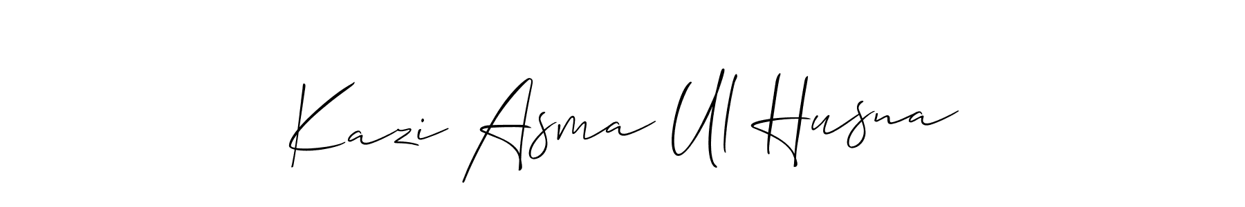 It looks lik you need a new signature style for name Kazi Asma Ul Husna. Design unique handwritten (Allison_Script) signature with our free signature maker in just a few clicks. Kazi Asma Ul Husna signature style 2 images and pictures png