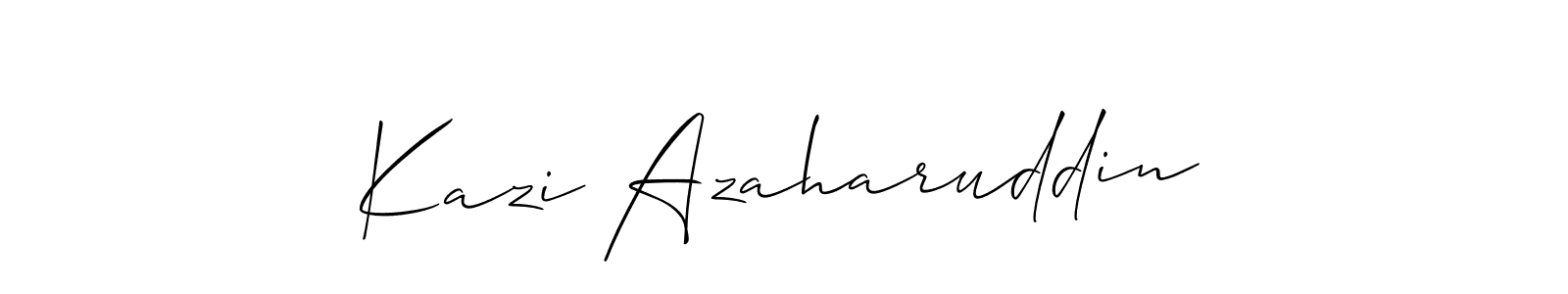 Allison_Script is a professional signature style that is perfect for those who want to add a touch of class to their signature. It is also a great choice for those who want to make their signature more unique. Get Kazi Azaharuddin name to fancy signature for free. Kazi Azaharuddin signature style 2 images and pictures png