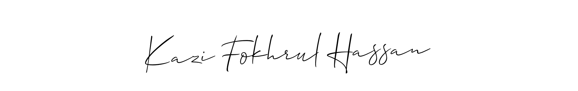 You should practise on your own different ways (Allison_Script) to write your name (Kazi Fokhrul Hassan) in signature. don't let someone else do it for you. Kazi Fokhrul Hassan signature style 2 images and pictures png