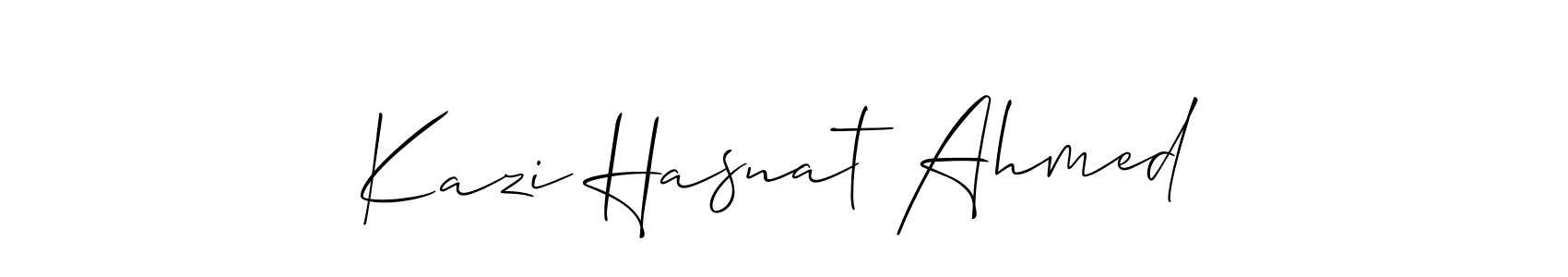 How to make Kazi Hasnat Ahmed name signature. Use Allison_Script style for creating short signs online. This is the latest handwritten sign. Kazi Hasnat Ahmed signature style 2 images and pictures png