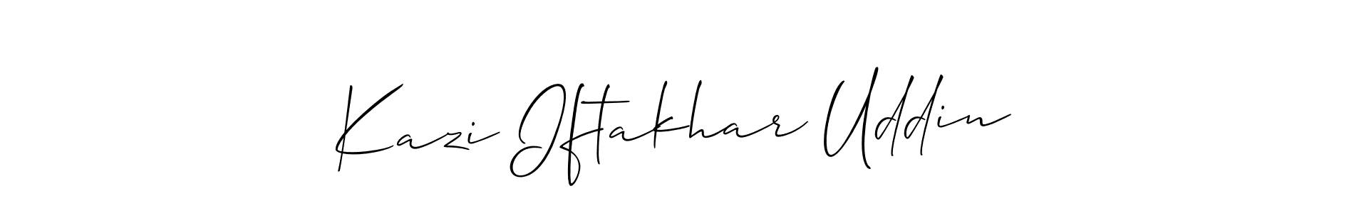 Also You can easily find your signature by using the search form. We will create Kazi Iftakhar Uddin name handwritten signature images for you free of cost using Allison_Script sign style. Kazi Iftakhar Uddin signature style 2 images and pictures png