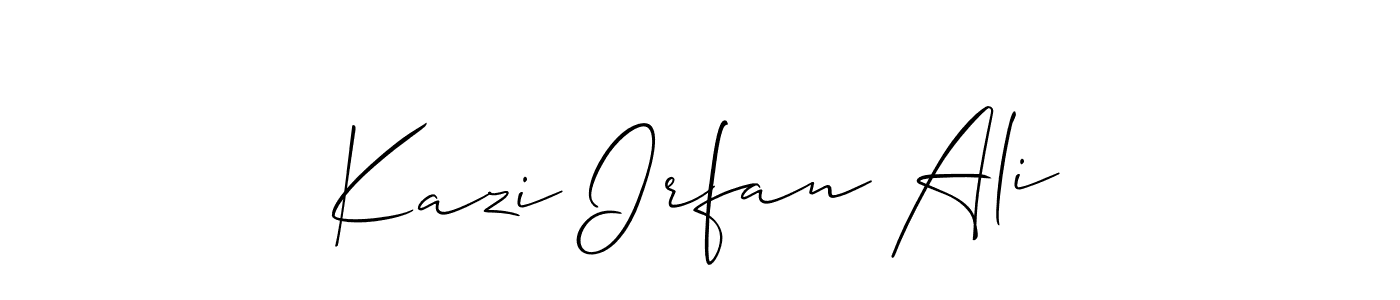 Use a signature maker to create a handwritten signature online. With this signature software, you can design (Allison_Script) your own signature for name Kazi Irfan Ali. Kazi Irfan Ali signature style 2 images and pictures png