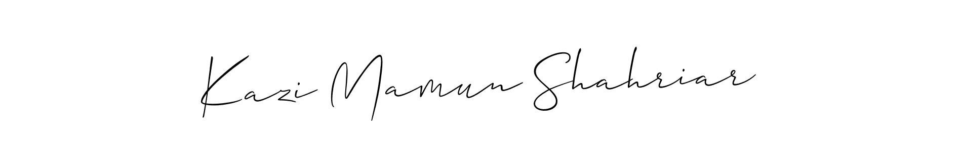 How to Draw Kazi Mamun Shahriar signature style? Allison_Script is a latest design signature styles for name Kazi Mamun Shahriar. Kazi Mamun Shahriar signature style 2 images and pictures png