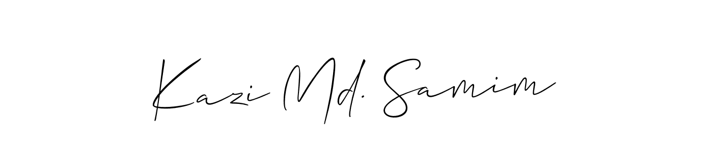 Use a signature maker to create a handwritten signature online. With this signature software, you can design (Allison_Script) your own signature for name Kazi Md. Samim. Kazi Md. Samim signature style 2 images and pictures png