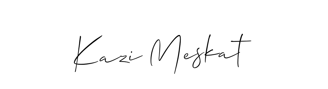 Allison_Script is a professional signature style that is perfect for those who want to add a touch of class to their signature. It is also a great choice for those who want to make their signature more unique. Get Kazi Meskat name to fancy signature for free. Kazi Meskat signature style 2 images and pictures png