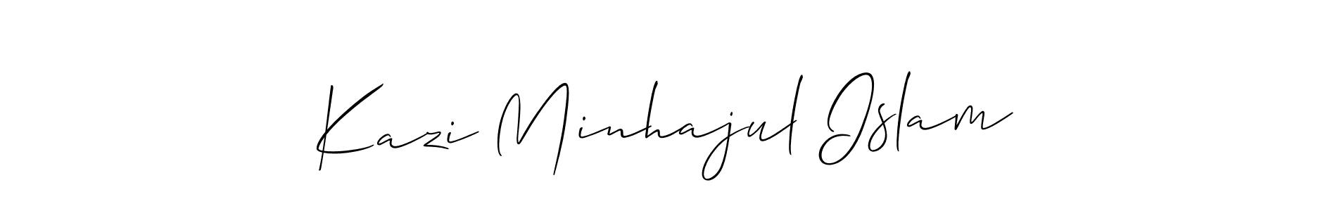 Make a beautiful signature design for name Kazi Minhajul Islam. With this signature (Allison_Script) style, you can create a handwritten signature for free. Kazi Minhajul Islam signature style 2 images and pictures png