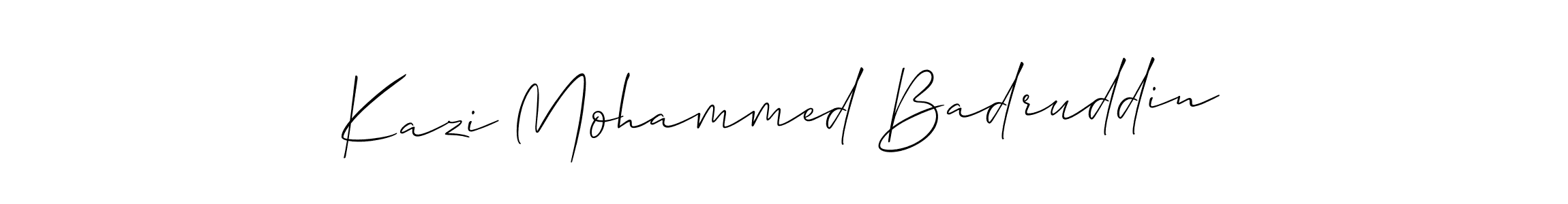 How to make Kazi Mohammed Badruddin signature? Allison_Script is a professional autograph style. Create handwritten signature for Kazi Mohammed Badruddin name. Kazi Mohammed Badruddin signature style 2 images and pictures png