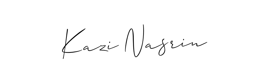 How to Draw Kazi Nasrin signature style? Allison_Script is a latest design signature styles for name Kazi Nasrin. Kazi Nasrin signature style 2 images and pictures png