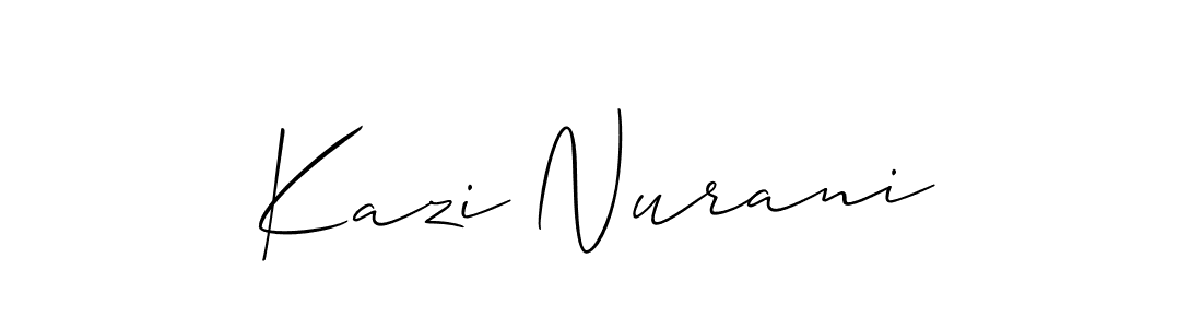 How to make Kazi Nurani name signature. Use Allison_Script style for creating short signs online. This is the latest handwritten sign. Kazi Nurani signature style 2 images and pictures png