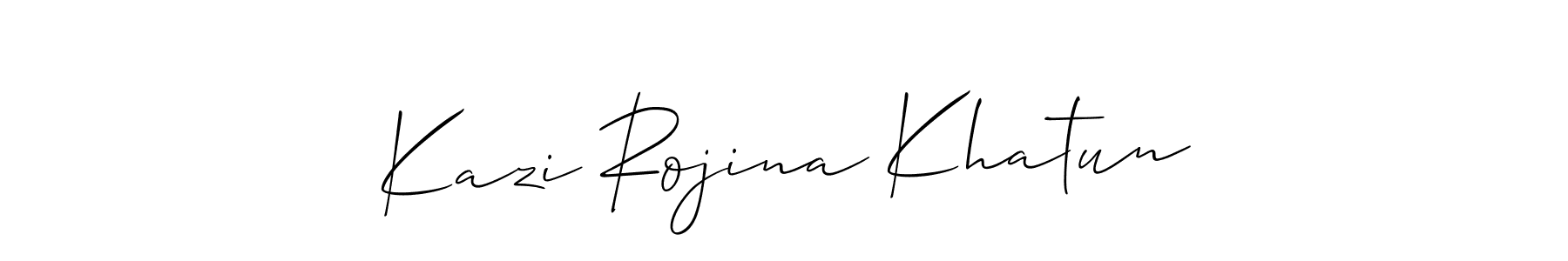 if you are searching for the best signature style for your name Kazi Rojina Khatun. so please give up your signature search. here we have designed multiple signature styles  using Allison_Script. Kazi Rojina Khatun signature style 2 images and pictures png