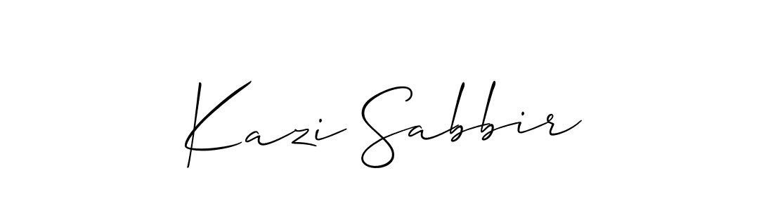 Make a beautiful signature design for name Kazi Sabbir. With this signature (Allison_Script) style, you can create a handwritten signature for free. Kazi Sabbir signature style 2 images and pictures png