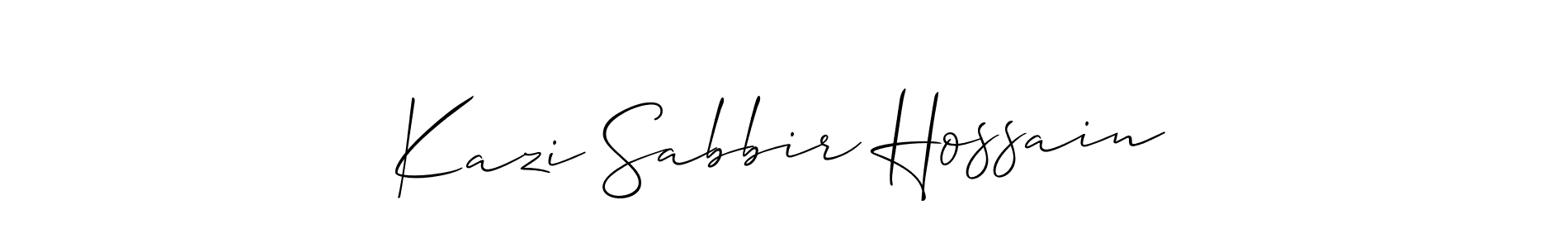 The best way (Allison_Script) to make a short signature is to pick only two or three words in your name. The name Kazi Sabbir Hossain include a total of six letters. For converting this name. Kazi Sabbir Hossain signature style 2 images and pictures png