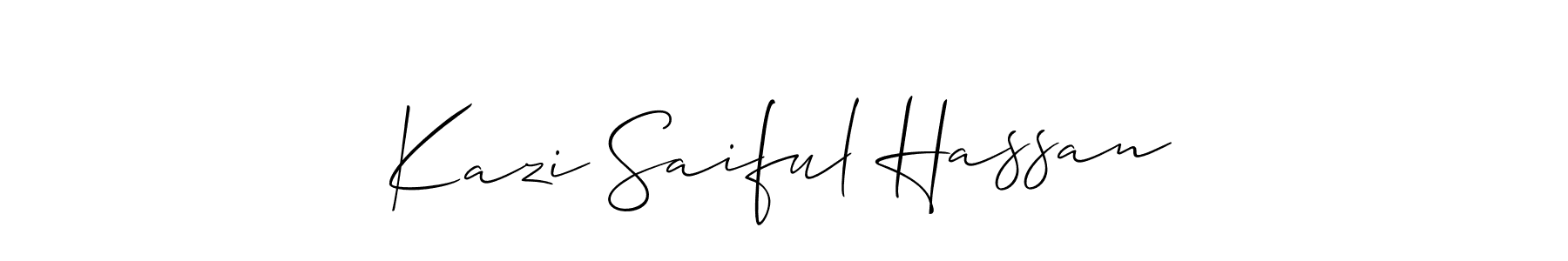 Also we have Kazi Saiful Hassan name is the best signature style. Create professional handwritten signature collection using Allison_Script autograph style. Kazi Saiful Hassan signature style 2 images and pictures png