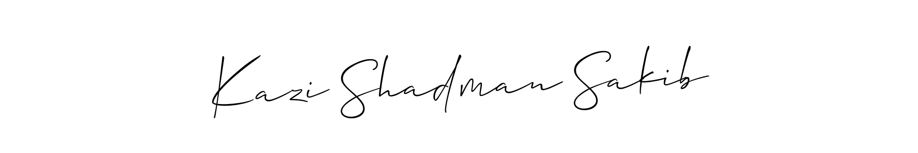 Also we have Kazi Shadman Sakib name is the best signature style. Create professional handwritten signature collection using Allison_Script autograph style. Kazi Shadman Sakib signature style 2 images and pictures png