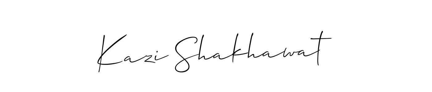 Also we have Kazi Shakhawat name is the best signature style. Create professional handwritten signature collection using Allison_Script autograph style. Kazi Shakhawat signature style 2 images and pictures png