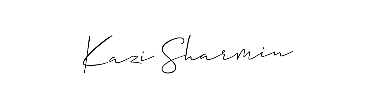 How to Draw Kazi Sharmin signature style? Allison_Script is a latest design signature styles for name Kazi Sharmin. Kazi Sharmin signature style 2 images and pictures png