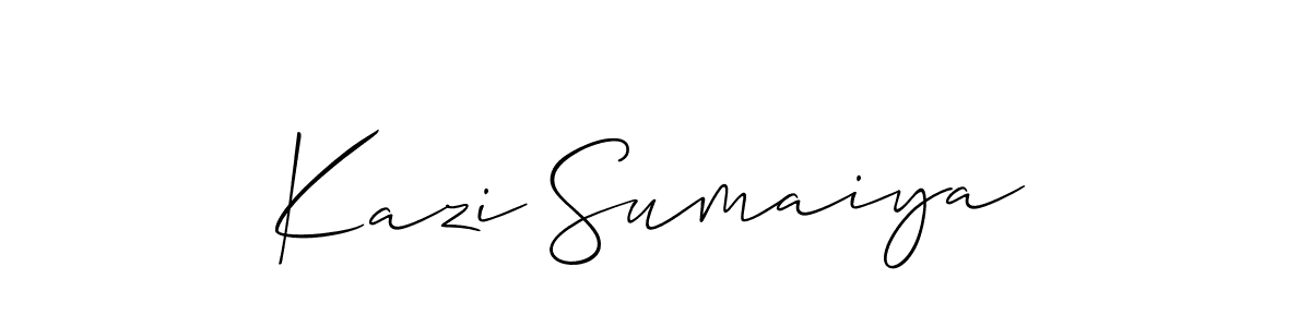 Design your own signature with our free online signature maker. With this signature software, you can create a handwritten (Allison_Script) signature for name Kazi Sumaiya. Kazi Sumaiya signature style 2 images and pictures png