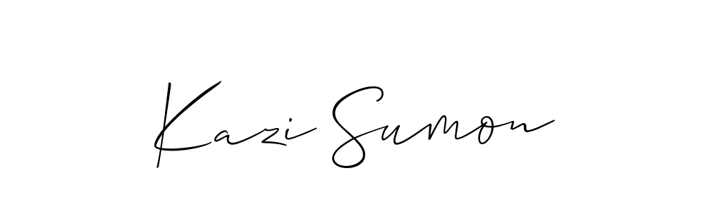 Use a signature maker to create a handwritten signature online. With this signature software, you can design (Allison_Script) your own signature for name Kazi Sumon. Kazi Sumon signature style 2 images and pictures png