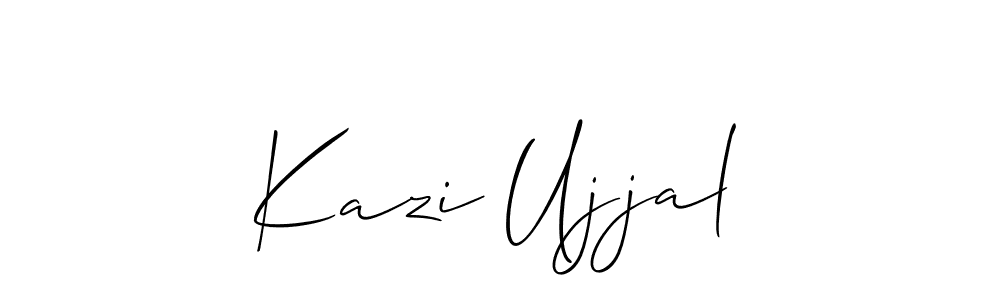 Create a beautiful signature design for name Kazi Ujjal. With this signature (Allison_Script) fonts, you can make a handwritten signature for free. Kazi Ujjal signature style 2 images and pictures png