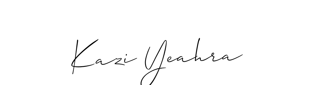 Also we have Kazi Yeahra name is the best signature style. Create professional handwritten signature collection using Allison_Script autograph style. Kazi Yeahra signature style 2 images and pictures png