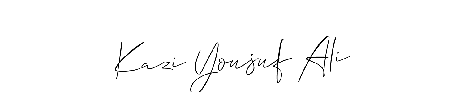 Use a signature maker to create a handwritten signature online. With this signature software, you can design (Allison_Script) your own signature for name Kazi Yousuf Ali. Kazi Yousuf Ali signature style 2 images and pictures png