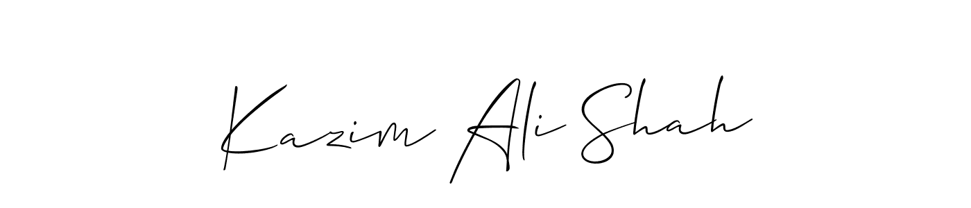 You should practise on your own different ways (Allison_Script) to write your name (Kazim Ali Shah) in signature. don't let someone else do it for you. Kazim Ali Shah signature style 2 images and pictures png